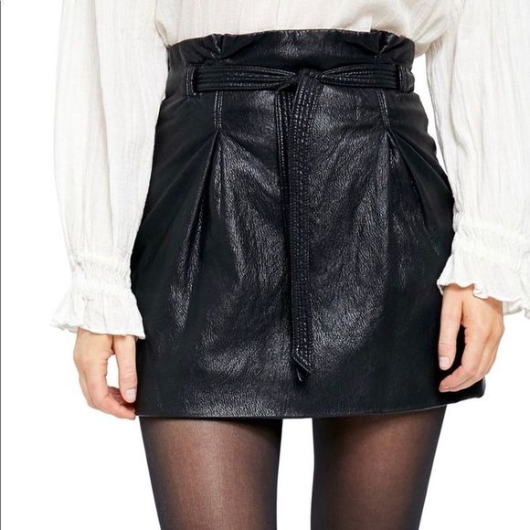 NWOT Free People Faux Leather Payton Miniskirt - Picture 4 of 12